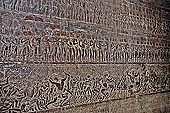 Angkor Wat temple, the bas-reliefs of the third enclosure. South Gallery Eastern Part the judgement of the dead by Yama